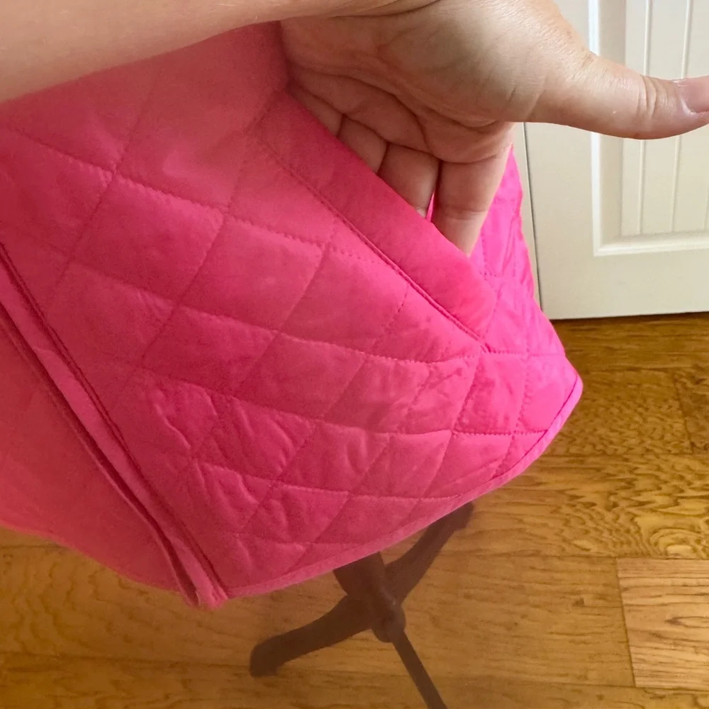 Karen Scott Sport Pink Quilted Puffer Vest Size Large L Athleisure Full Zip - Picture 10 of 15